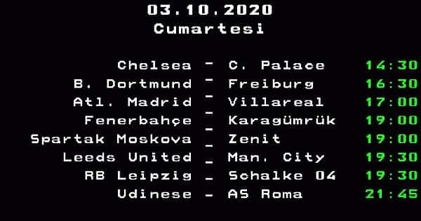 Günün en önemli 10 maçı - 3 Ekim Cumartesi
