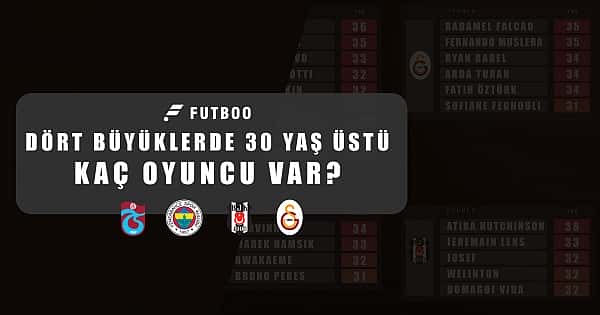 Dört büyüklerde 30 yaş üstü kaç oyuncu var?