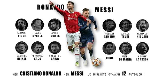 Hem Cristiano Ronaldo hem Messi ile birlikte oynayan 12 futbolcu!