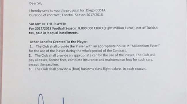 Fenerbahçe Diego Costa'yla ilgili açıklama yayınladı