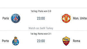 Porto - Roma ve PSG - M.United karşı karşıya