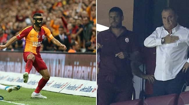 Terim tribüne çıktı, Belhanda maske giydi