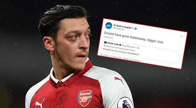 Zenit'ten Mesut Özil ve Galatasaray paylaşımı