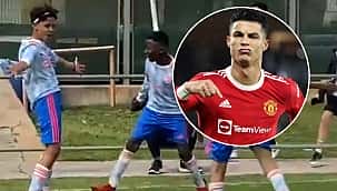 Junior Ronaldo babasının izinde! O anları izliyoruz