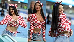Hırvat güzel maç öncesi yine herkesi büyüledi