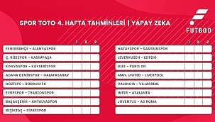 Spor Toto 4. hafta tahminleri Yapay Zeka