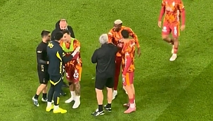 Derbi ısınmasında kavga!