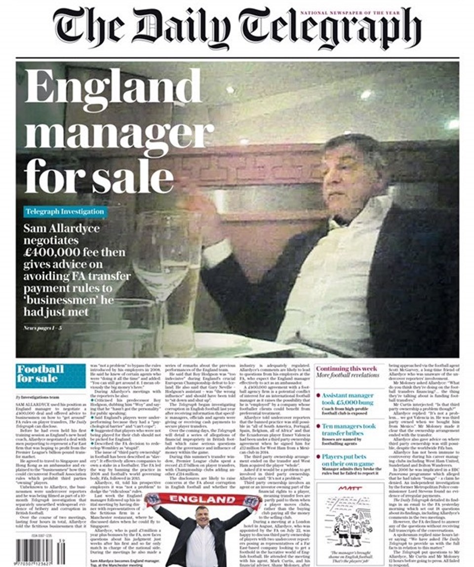 Ve Sam Allardyce görevden alındı