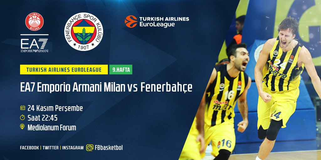 Fenerbahçe'nin rakibi EA7 Milano
