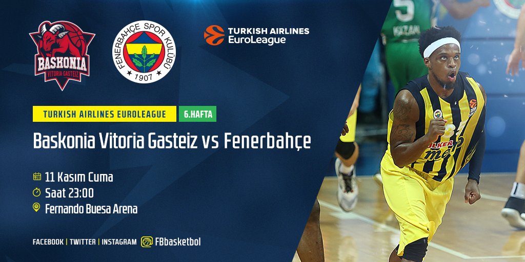 Fenerbahçe Baskonia deplasmanında