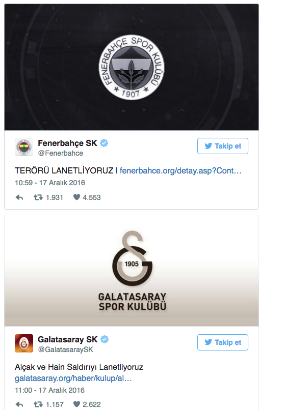 Futbol dünyasından teröre lanet yağdı