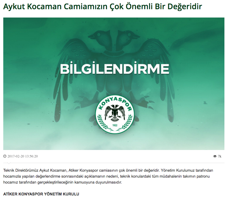 Aykut Kocaman niye antrenmana çıkmadı