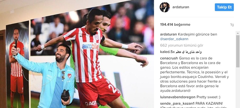 Arda Turan'dan Serdar Özkan paylaşımı