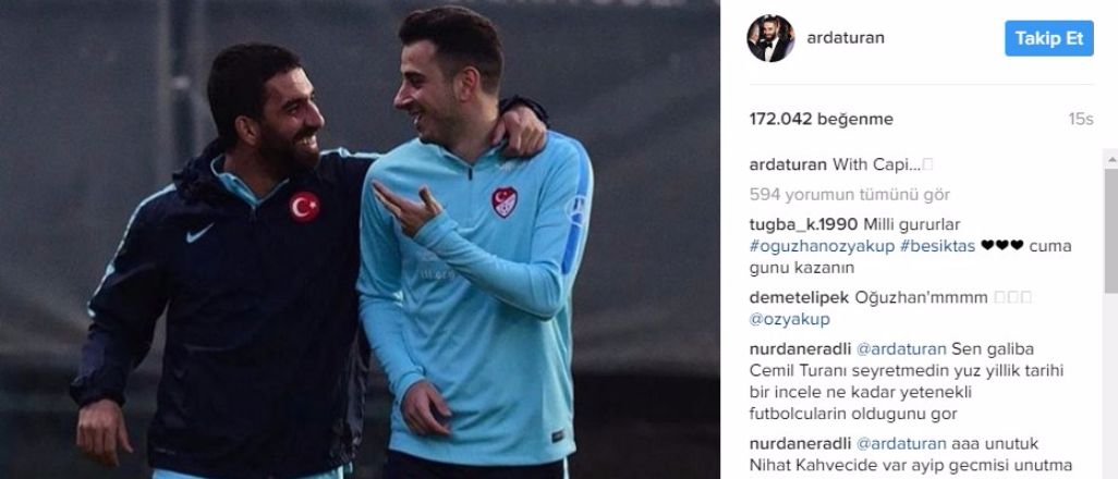 Arda Oğuzhan'ı kanatları altına aldı