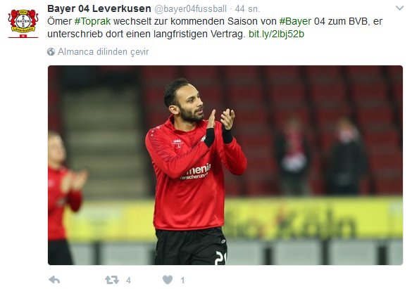 Ömer Toprak Dortmund'a transfer oldu