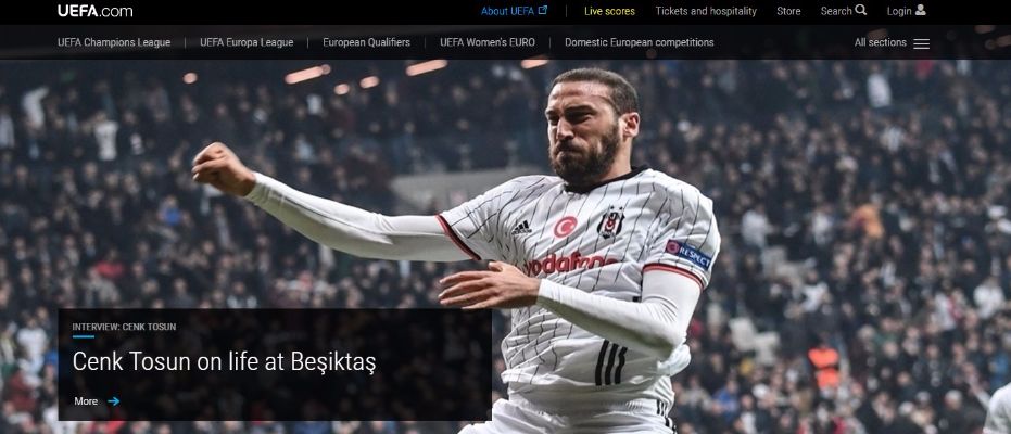 Cenk Tosun UEFA'nın manşetinde
