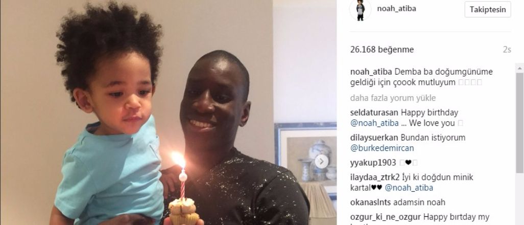 Demba Ba Noah'ın doğum gününü kutladı