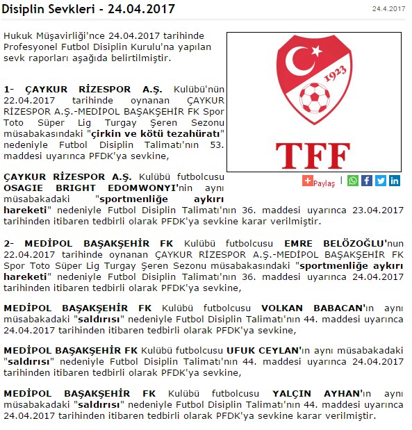 PFDK'dan Okan Buruk'a şok ceza