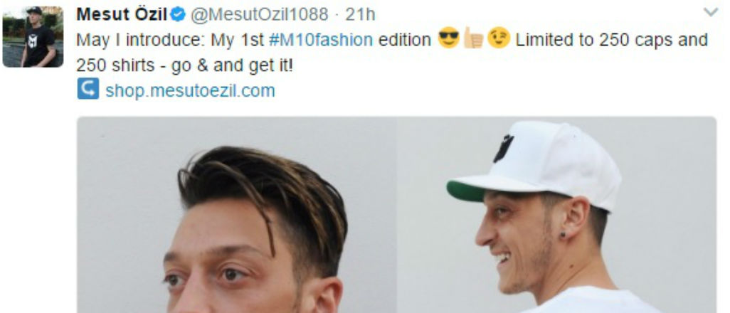 Mesut'un tişörtleri twitter sonrası yok sattı