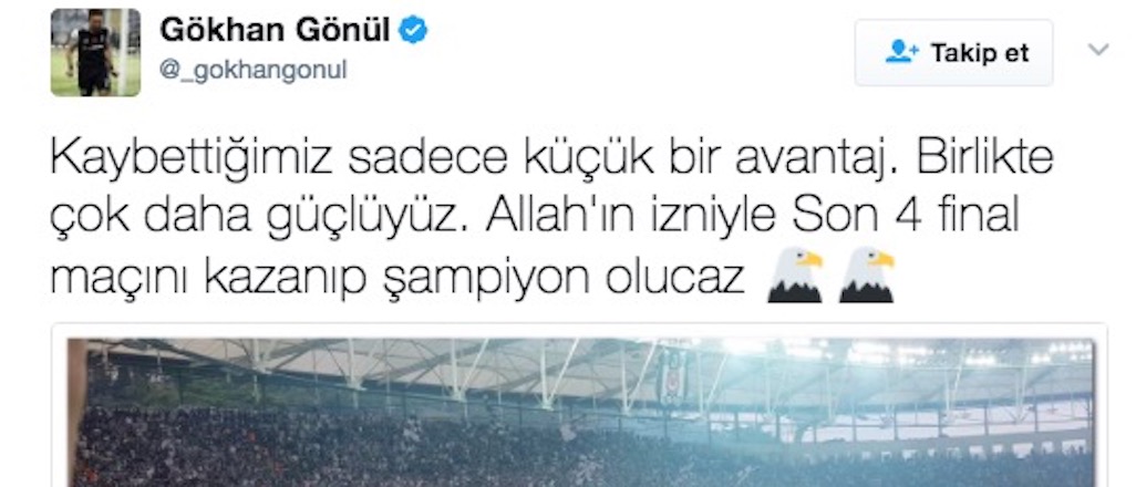 Gökhan Gönül'den şampiyonluk paylaşımı